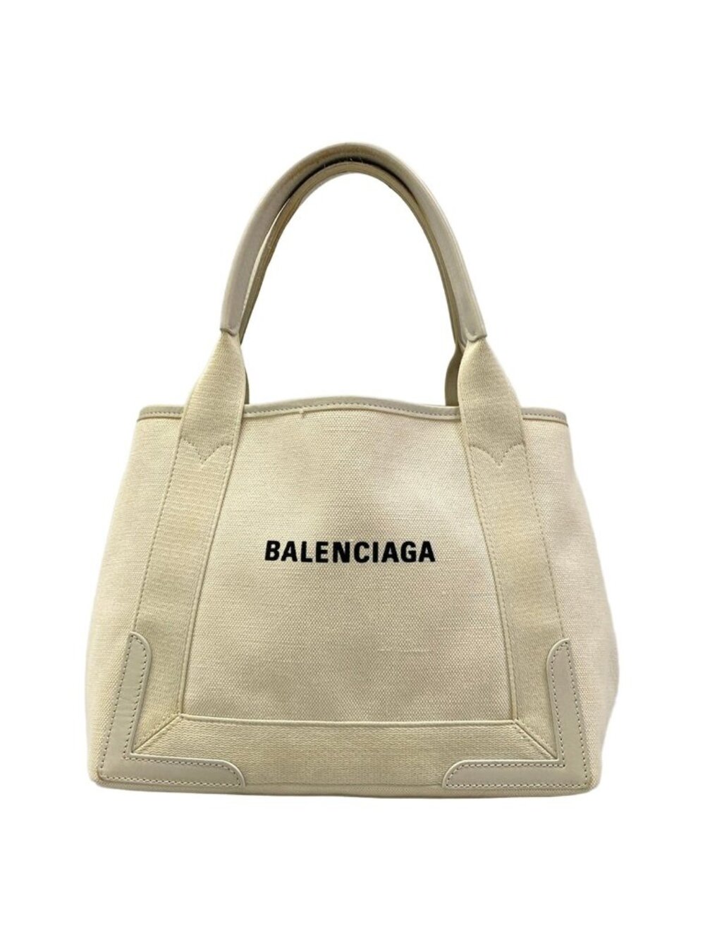 Balenciaga Tote Bag Navy Cabas S Ivory Leather